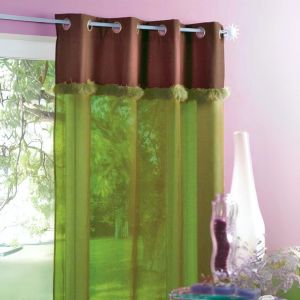 Voilage En Etamine &Agrave; Bordure De Plume - Neuf