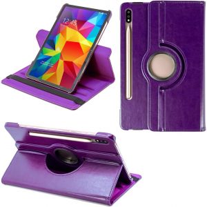 2.0 Etui Pour Samsung Galaxy Tab S7 11.0 Sm-T870 Sm-T875 Sm-T876 Coque De Protection Rotation 360° Smart Housse Cover Case Stand Auto Réveil/Sommeil|Violet - Neuf