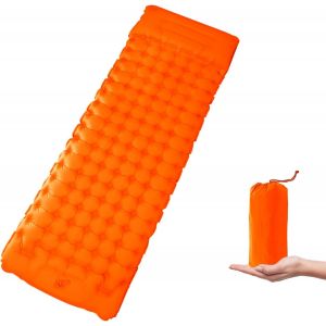 Letnerny-Matelas De Camping Auto-Gonflant, Lit De Couchage Gonflable Simple Avec Pompe À Pied, Tapis De Camping Portable Pour Tente, Randonnée, Voyage, Plage, Piscine - Neuf