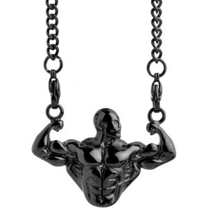 Trahoo-Cadeau Pour Homme Avec Pendentif Musclé En Acier Inoxydable Muscle Bodybuilder Cadeau Original Homme Fitness, Chaîne Acier Pendentif Et Porte-Clés Homme Acier, Pequeño, Acier Inoxydable, Acier - Neuf