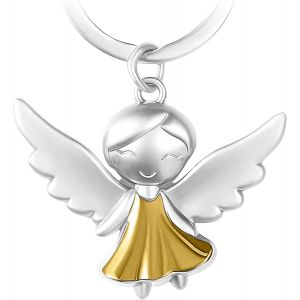 Kal-® Porte-Clés Ange Gardien Kate - Porte-Bonheur Avec Robe Brillante En Or, Or Rose Ou Argent - Neuf
