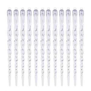 D&eacute;coration d'Arbre de no&euml;l Gla&ccedil;on Ornements Ensemble de 12 Clair Pendentifs avec Cordon - Neuf