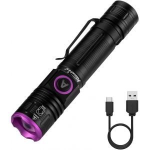 Sv85 5w Uv Led Torch 365nm Type C Usb Rechargeable Zoom Portable Ultraviolet Black Light Urine Detector For Resin, Fishing, Scorpion, Minerals, Amber With Battery - Neuf