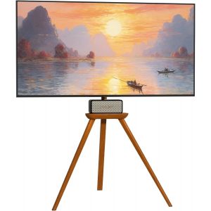 MEVRONISSHOP-Support TV en Bois - Support TV r&eacute;glable en Hauteur pour TV de 45 &agrave; 65 Pouces jusqu'&agrave; 40 kg, pivotant &agrave; 45 &deg;, VESA Max. 400 x 400 mm - Neuf