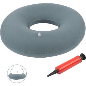 Kalanka-Coussin Hémorroïdes Gonflable Siège Orthopédique - Anneau Siège Hémorroïdes Décubitus Anneau Siège Avec Pompe, Donut Avec Coussin Pour Siège 1 Pcs (Gris) - Neuf