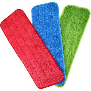Lot de 3 tampons de rechange en microfibre pour balai vaporisateur, tampons Reveal pour balais humides/sèches, têtes de rechange plates pour le nettoyage des sols, 41,9 x 14 cm - Neuf