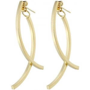 Kal-Boucles D'oreilles En Or Pour Les Femmes Balancent Des Boucles D'oreilles Fil Drop Boucles D'oreilles Fil Drop Boucles D'oreilles Avec Barre Plate Boucles D'oreilles En Ligne Courb - Neuf