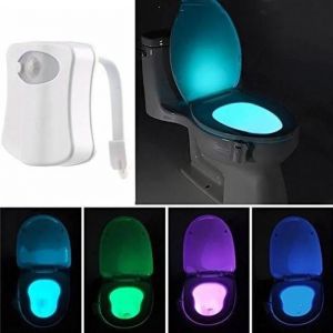 Leeko Lampe De Toilette Wc Led Veilleuse,8 Changement De Couleurs Adapte Tous Cuvette Siège,Bas En Abs Angle De Flexion 270 Degré. - Neuf