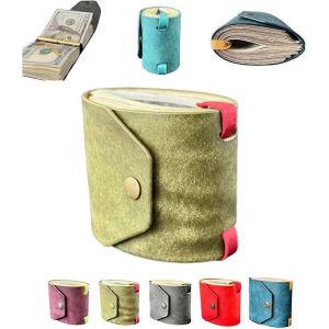 La Tr&eacute;sorerie &Eacute;charpe porte - monnaie Vert en Cuir Fermoir Magn&eacute;tique Sac &agrave; main de Bandes, Compact, Luxe, Organisateur de l'Argent pour de l'argent Rapide d'Acc&egrave;s - Neuf