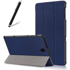 Kalanka-Coque Pour Samsung Galaxy Tab A 10.5 (2018) T590/T595,Étui À Rabat En Cuir Mince Léger Smart Avec Réveil/Veille Automatique,Flip Folio Magnétique Support Housse,Bleu Foncé - Neuf