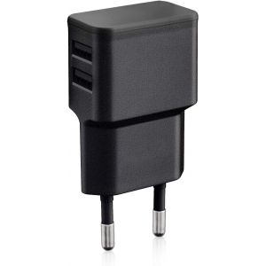 KALANKA-Chargeur Secteur Dual USB Charger 12W / 2400mA Pro Series Universelle adaptée pour téléphone Portable, Smart Watch, Powebank et Enceinte Bluetooth, avec 90°Angulaire USB Socket, Noir - Neuf