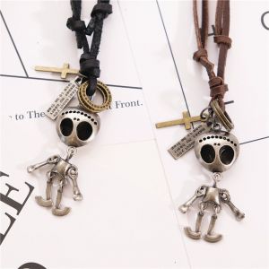 2pcs De Vachette Alliage Pendentif Collier Vintage Crâne Pendentif Pour Les Hommes Et Les Femmes De Voiture Ornements Sac À Dos Sac À Main Charmes De Collier De Cadeau D'anniversaire De Hip-Hop - Neuf