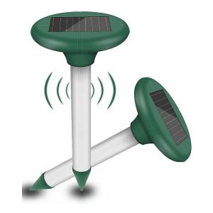 Ensemble De 4 R&eacute;pulsifs Solaires &Agrave; Ultrasons Pour Taupes Et Souris, Anti-Taupes Et Serpents - Pelouse, Ferme (Trompette Ronde Verte) - Neuf