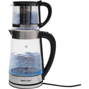 Bouilloire Électrique À Double Bouilloire, 1800 W, Capacité De 2,5 L, Bouilloire En Verre, Bouilloire Portable, Anti-Brûlure Sèche, Pour Thé Ou Sachet De Thé - Neuf