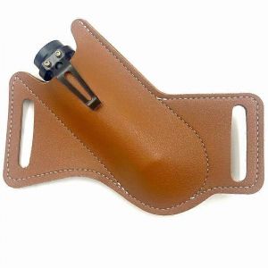 Couteau en cuir fait à la main gaine poche pliant porte-couteau compact dessiner couteaux Carrier EDC outils pochette marron pour ceinture - Neuf