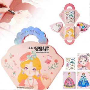 Ensemble de jeu d'habillage 3 en 1, kit de maquillage de princesse fantastique, kit de jeu de r&ocirc;le pour - Neuf