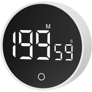 Checarzhn--No1-Minuterie De Cuisine Numérique, Timer De Cuisine Magnétique Avec Grand Écran Lcd, Compte À Rebours/Chronomètre Pour Cuisson, Boulangerie, Études, Et Activités Quotidiennes (Batterie No - Neuf