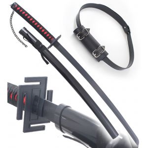 Bleach Katana en Bois Lame en Bois Bankai Epee Sabre Ichigo Katana Replique + Ceinturon Noir Porte Epee Ceinture D&eacute;coration - Neuf