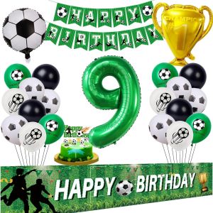 Ballon De Football 9 Ans Anniversaire Vert Football 9 Ans Anniversaire Fond 9 Ans Gar&ccedil;on Football Ballon Foot 9 Anniversaire Gar&ccedil;on Ballon 9 Ans Football F&ecirc;te Gar&ccedil;on 9 Ans Football Ballon - Neuf
