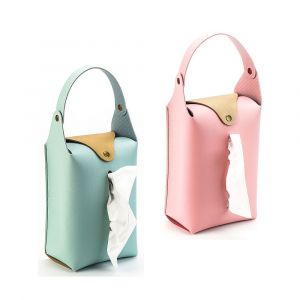 Pack De Faux Cuir Rectangulaire Voiture Siège Arrière Organisateur Couvre, Idéal Pour La Cuisine, Salle De Bain, Chambre À Coucher, La Maison, Le Bureau Et L'école (Bleu, Rose) - Neuf