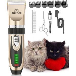 Subzonal-Tondeuse Pour Chats Pour Les Poils Emm&ecirc;l&eacute;s, Kit De Toilettage Pour Chats &Agrave; 2 Vitesses, Tondeuse &Agrave; Cheveux Sans Fil Et Silencieuse Pour Chiens Et Chats (Or) - Neuf