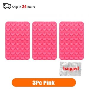 Ventouse En Silicone Double Face Pour Fixation De T&eacute;l&eacute;phone Portable,Support De Ventouse Adh&eacute;sif En Caoutchouc De Silicone,Ventouse Fixe-Pink-3pc- - Neuf