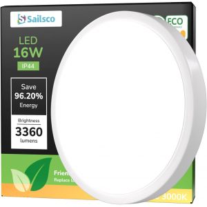 Plafonnier Led Rond Petit Ø27cm-16w 3000k 3360lm Ip44 Imperméable Moderne Lampe Led De Salle De Bain Pour Couloir Chambre Balcon¿Contient Des Ampoules À Économie D'énergie De Classe A¿ - Neuf