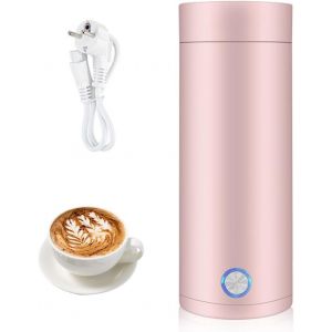 Bouilloire &Eacute;lectrique De Voyage, 3 En 1 Mini Bouilloire 400ml Bouilloire Portable De Voyage Acier Inoxydable 300w 5 Minutes De Cuisson Rapide Mug Chauffant Pour Lait Caf&eacute; Th&eacute;, Rose - Neuf