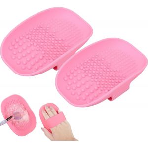 Kal-2 Tampons De Nettoyage Pour Pinceaux De Maquillage, Laver Le Tampon Pour Pinceaux De Maquillage, Tapis De Nettoyage De Beauté En Silicone, Pour Brosse À Sourcils, Pinceau De Fond De Teint - Neuf
