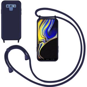 Kal-Coquepoursamsunggalaxynote9aveccordon,Souplesiliconehousseavecbandoulièreennylon,Réglablelanyardcaseprotectioncomplètecoveretuiantichocprotection,Bleu - Neuf