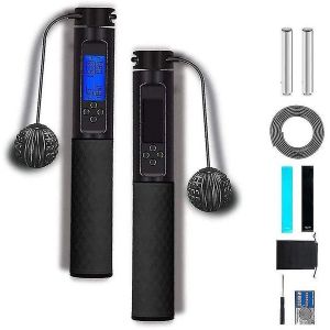 Corde &Agrave; Sauter Intelligente Avec Compteur Lcd Et Poign&eacute;es Lest&eacute;es - Longueur R&eacute;glable, Mode Sans Fil, Comprend Une Bande De R&eacute;sistance Pour Des Entra&icirc;nements Am&eacute;lior&eacute;s ! - Neuf