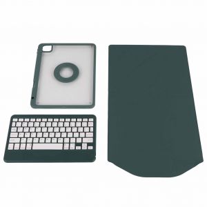 Clavier vertical avec etui vert fonce, ergonomique, magnetique et detachable, avec etui et porte-stylo pour tablette iOS - Neuf