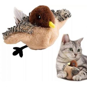 Plume Volante,Oiseau Battant Jouet Chat Volant,Oiseau Chat Simulé Gazouillant - Neuf