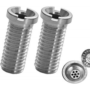 JGD-Lot de 2 vis creuses d'&eacute;vier - Vis M12 multifonctions - Vis creuse de 45 mm - Pour bonde &agrave; panier - Accessoire de lavabo - Convient pour &eacute;viers de cuisine et &eacute;viers (30 mm) - Neuf