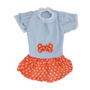 Hjlian Robe D'ete Mignonne Pour Chien, Vetement Pour Chiot, Jupe En Dentelle Avec Noud Papillon Et Pois (Rouge L) - Neuf