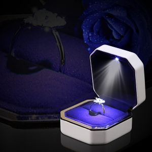 Presentoir A Bijoux Avec Eclairage Led Pour Alliances, Boucles D'oreilles, Cadeaux Et Rangement - Neuf