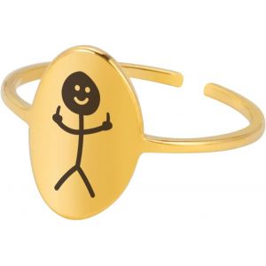 Kahfl-Funny Smiley Face Figurine Sign Language Bagues Ajustables Pour Hommes Femmes Doigts Du Milieu Mignon Bague Tendance Cadeau Pour Couples - Neuf