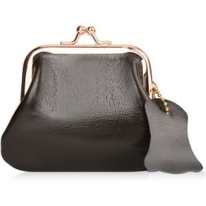 Porte Monnaie Cuir Leather Coin Purse Portefeuille Fermoir Clic Clac Retro Wallet Poches Pour Femme Homme (Vert) - Neuf