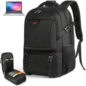 acdsgd-Sac &agrave; Dos Ordinateur Portable 17.3 Pouces Avec Compartiment Isotherme pour D&eacute;jeuner et Port USB Sac de Voyage Imperm&eacute;able Sac Isotherme Homme Femme Pique-Nique Travail &Eacute;cole Noir - Neuf