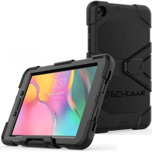 G-Shock Étui Pour Samsung Galaxy Tab A 8,0 Pouces 2019 (Sm-T290 Sm-T295) Coque Rigide, Haute Protection Anti-Choc Avec Support Amovible, Housse Pour Enfants Écoles Ouvriers Bâtiments, Noir.[F1255] - Neuf