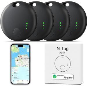 KAL-Localisateurs D'Objets 4-Pack, Smart Finder Tag Traceur Ios Uniquement, Mini Traqueur Bluetooth Localisateur Pour Clés Voiture Chien Chat Enfant, Tracker Tag De Batterie Remplaçable - Neuf