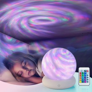 Veilleuse Enfant Projecteur Ciel Étoile 16 Couleurs, Lampe De Chevet Avec Télécommande Et Fonction Variateur, Veilleuse Rechargeable Projecteur Led Pour Chambre Bébé - Neuf