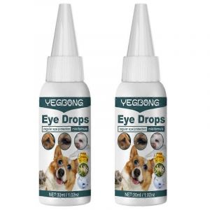 Lot De 2 Gouttes Pour Les Yeux Contre La Conjonctivite, Pour Chiens, Chats, Chevaux, Lapins, 30 Ml - Neuf