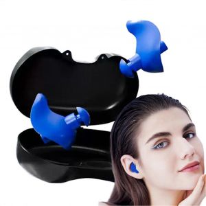 Des Bouchons d'oreille pour les Douches et la Piscine, Imperm&eacute;able &agrave; l'eau en Spirale Flottent des Bouchons d'oreilles pour le Surf, la Baignade, et l'Utilisation de la Piscine, Bleu, 1 Paire - Neuf