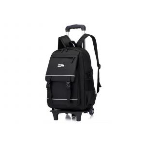 Sac &agrave; dos de voyage &agrave; roulettes avec compartiment pour ordinateur portable et trolley - Noir - Neuf
