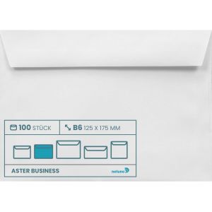 100 enveloppes blanches B6 125 x 175 mm 120g Aster Business enveloppes commerciales enveloppes décoratives enveloppes blanches élégantes pour lettres invitations cartes de v?ux cartes de Noël - Neuf