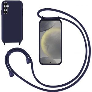 Kal-Coquepoursamsunggalaxya25aveccordon,Souplesiliconehousseavecbandoulièreennylon,Réglablelanyardcaseprotectioncomplètecoveretuiantichocprotection,Bleu - Neuf