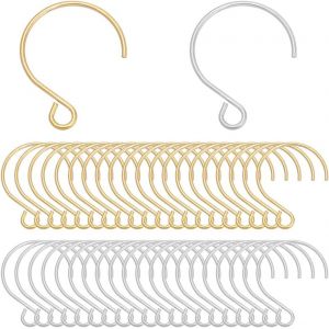 Kal-1 Boîte De 100 Crochets De Boucles D'oreilles En Acier Inoxydable, Grands Crochets De Boucles D'oreilles Ronds, Fil D'oreille Hypoallergénique Avec Hameçons À Boucle Ouverte, Crochet De Bouc - Neuf