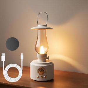 Haut-parleur Bluetooth d'ext&eacute;rieur avec lumi&egrave;re et gradation infinie, bo&icirc;tier portable IPX4 &eacute;tanche, haut-parleur sans fil avec lumi&egrave;re flamme, Bluetooth 5.3 pour l'int&eacute;rieur, l'ext&eacute;rieur et le jardin - Neuf