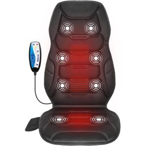 Masseur De Dos Avec Chaleur, Massage Dos &Agrave; 8 Noeuds Et 5 Modes, Coussin Vibrant Pour Bureau &Agrave; Domicile, Siege Massant Pour Les Maux De Dos - Neuf